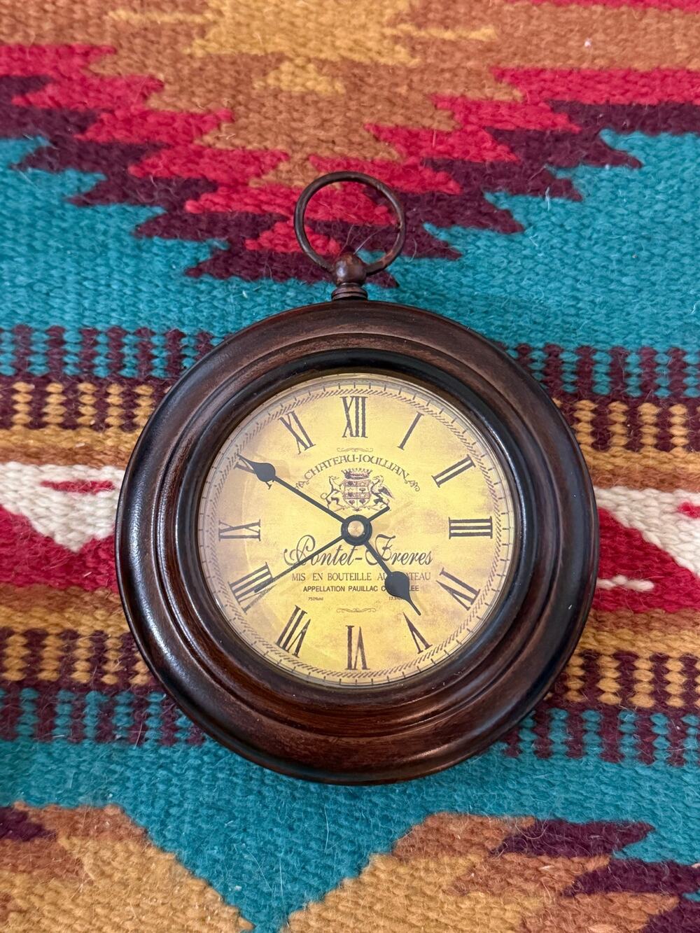 Vintage Chateau-Joullian Pontet Frères Quartz Pocket Watch Style Wall Clock.